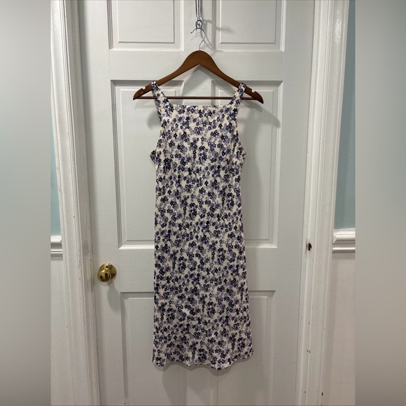 Ann Taylor Dresses & Skirts - Vintage Ann Taylor Silk/Linen Slip Dress Size 8 Purple Floral Y2K 90s Fairycore